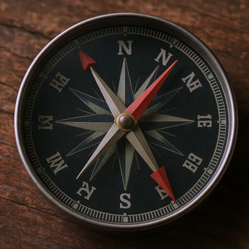 Prompt: A compass pointing to me
