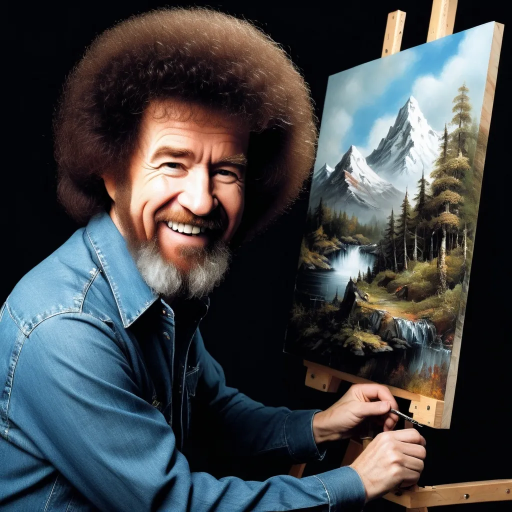 Prompt: heavy metal bob ross