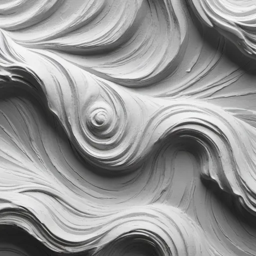 Prompt: Monochrome swirling plaster ocean waves texture, high contrast, detailed texture