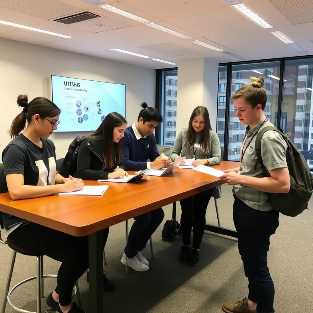 Prompt: Alumnos de la utsc preparandose para realizar su proceso de estadia y tesis

