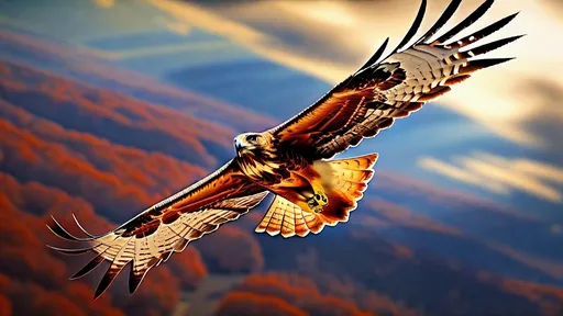 Prompt: (photorealistic), stunningly detailed red tail hawk soaring gracefully, Cessna plane performing synchronized circular flight, dynamic lighting creating vivid contrasts, high detail feathers glistening, dramatic sky as backdrop, sense of motion captured, vibrant colors highlighting subject interplay, ultra-detailed, cinematic atmosphere, capturing a moment of nature meeting aviation sophistication, airport visible below