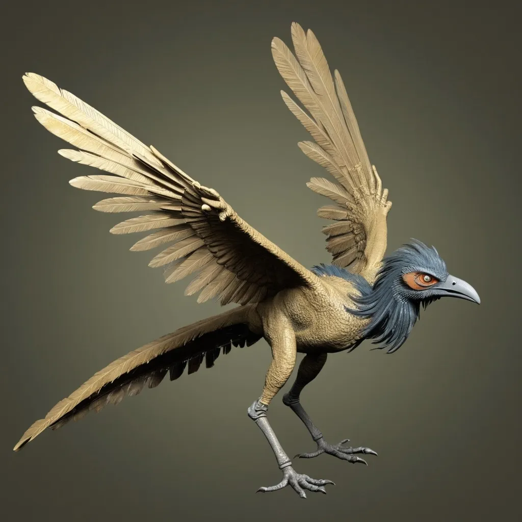 Prompt: Archaeopteryx had some features in common with the birds of today. It had broad feathered wings and a small body, roughly the size of a magpie.

After comparing its eyes to those of modern birds and reptiles, experts concluded that Archaeopteryx was probably diurnal. 

Archaeopteryx had sharp teeth and a long, bony tail.