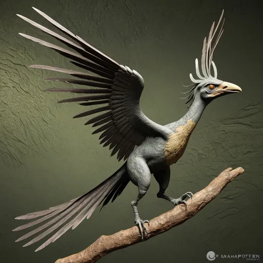 Prompt: Archaeopteryx had some features in common with the birds of today. It had broad feathered wings and a small body, roughly the size of a magpie.

After comparing its eyes to those of modern birds and reptiles, experts concluded that Archaeopteryx was probably diurnal. 

Archaeopteryx had sharp teeth and a long, bony tail.