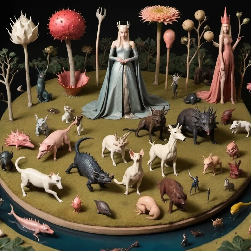 Prompt: garden of earthly delights Game of Thrones style