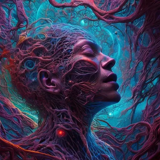 Prompt: Transcending space and time, shedding of carbon body for the light body, surreal digital art, vibrant cosmic colors, ethereal glowing figures, intricate light patterns, high quality, surrealism, cosmic, vibrant colors, ethereal lighting, digital art, detailed glowing figures, abstract, transcendence, intricate patterns, surreal atmosphere