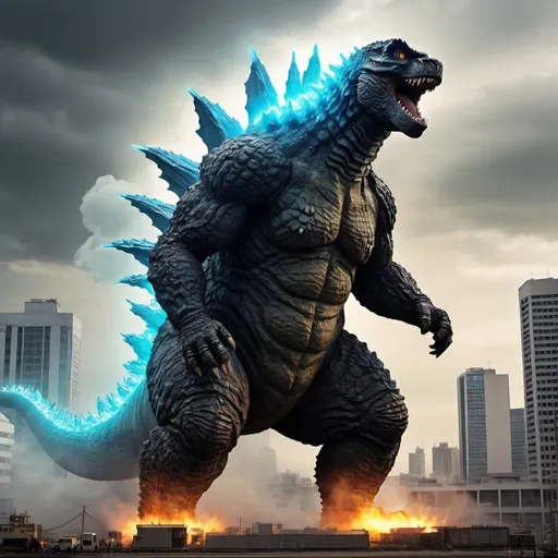 Prompt: create a godzilla with a lot of radiation

