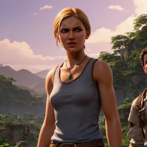 Prompt: 1990s anime screencap, anime scene,  Uncharted, standing, high-definition, ultra-detailed 