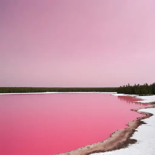 Prompt: A pink lake.
