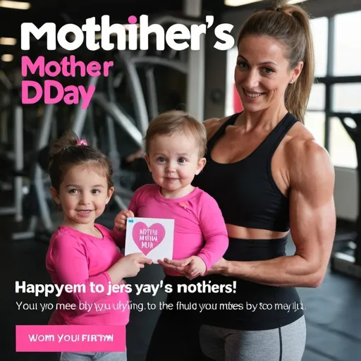 Prompt: A gym publish of a promo for the mother's day. 