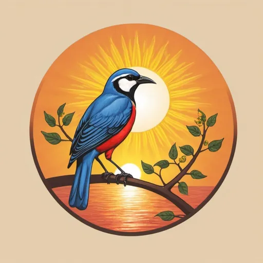 Prompt: natural bird and sun therapy logo

