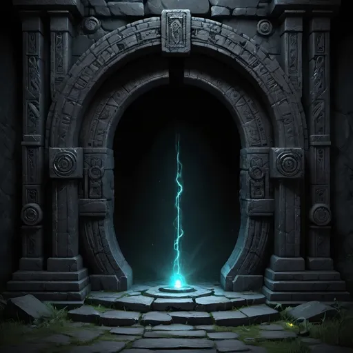 Prompt: Ancient dark portal