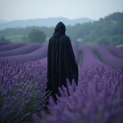 Prompt: Vampire in Lavender fields