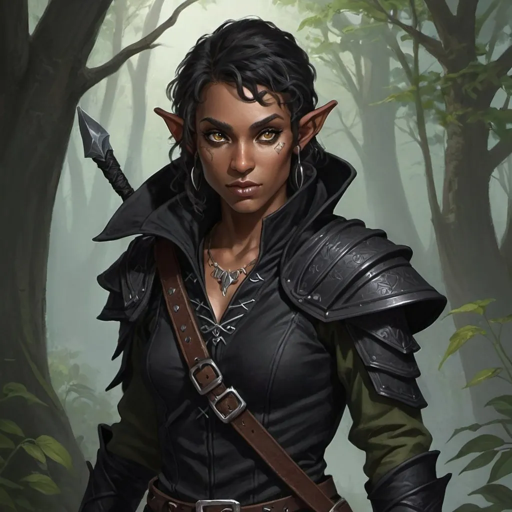 Prompt: Black Half-elf Rogue
