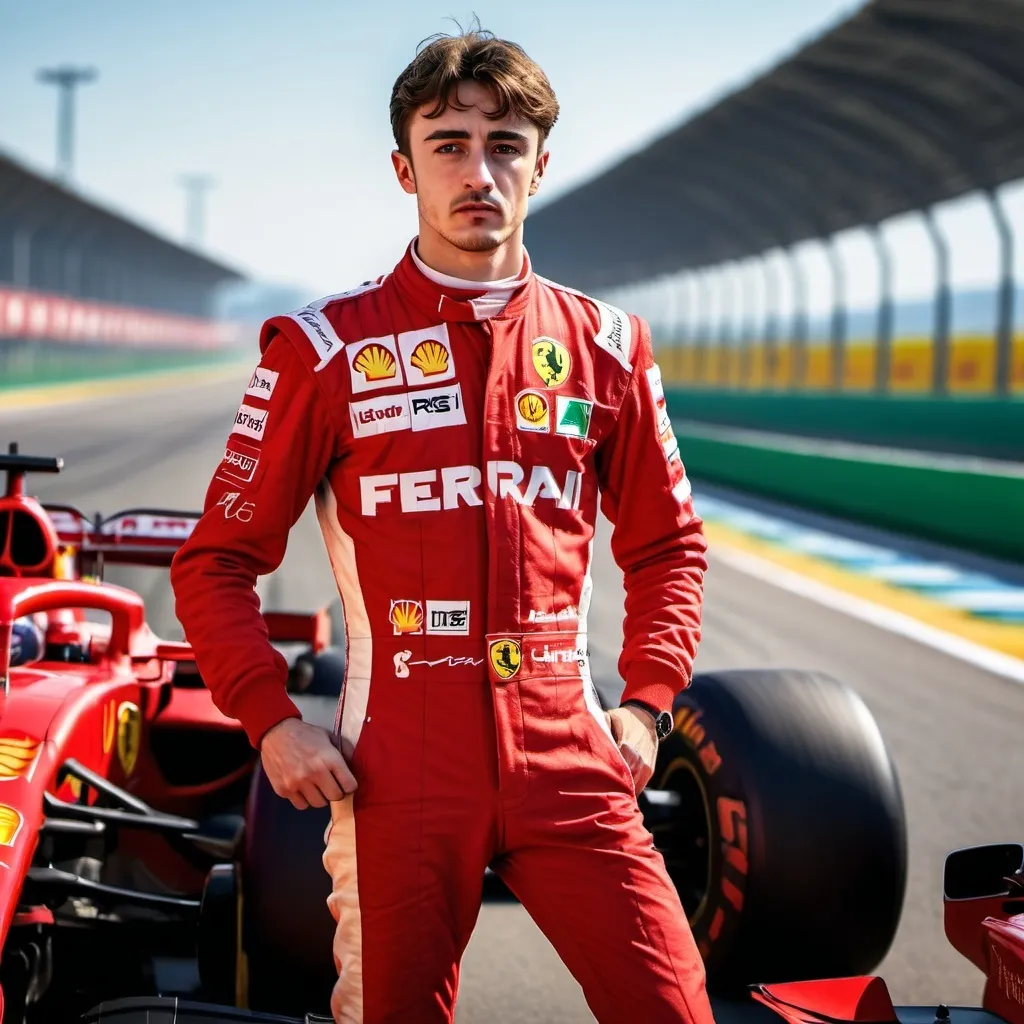 Prompt: Leclerc f1 driver