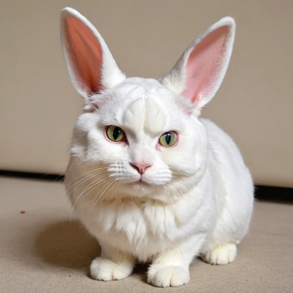 Prompt: A cat fused with a bunny