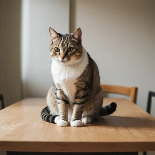 Prompt: e.g a cat sitting on a table