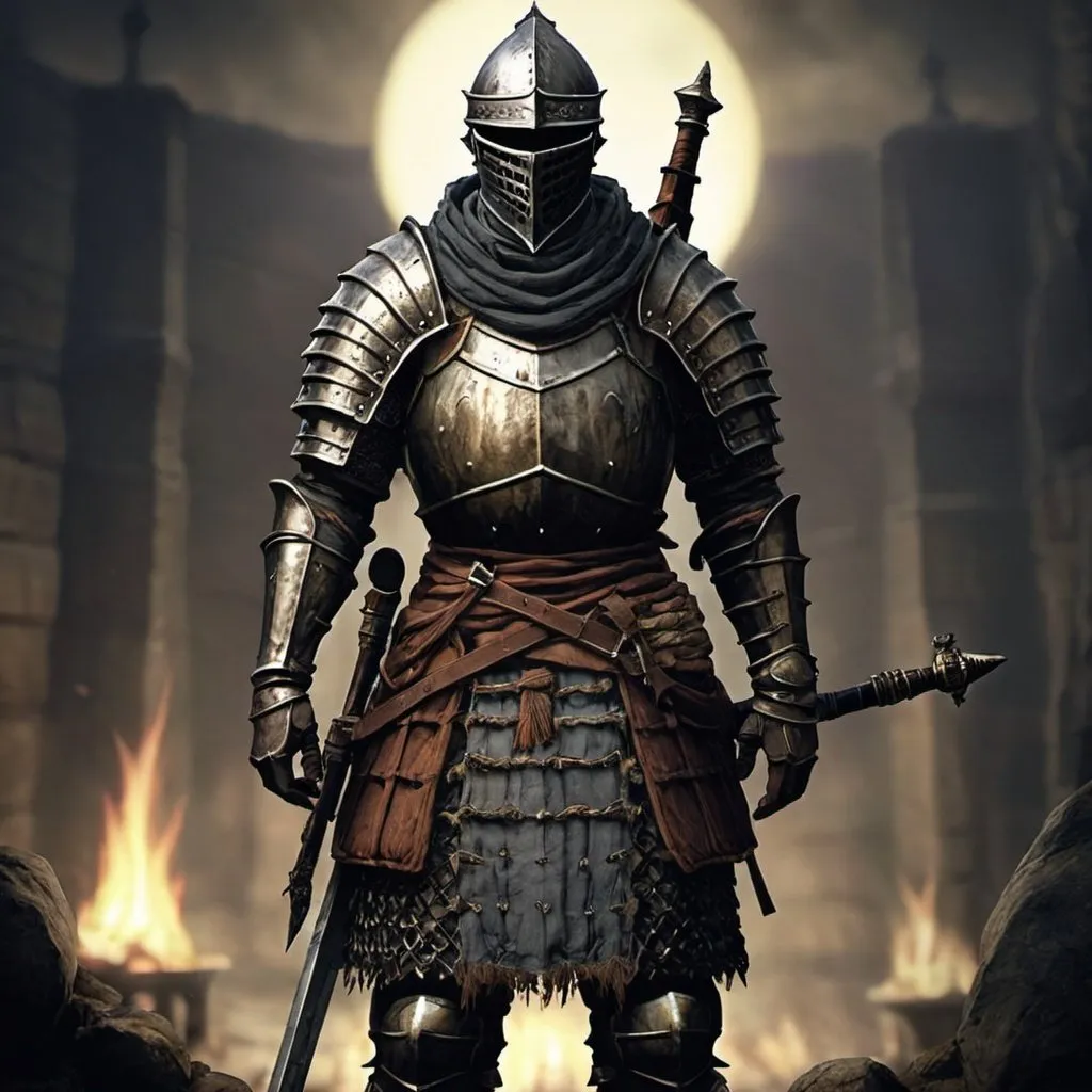 Prompt: Dark Souls Style. a soldier from all cultures.
