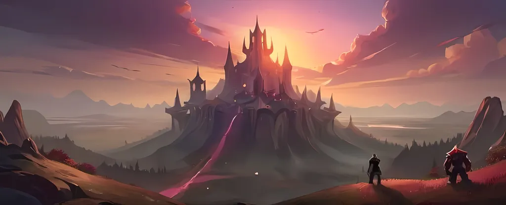 Prompt: League of legends fantasy sunset