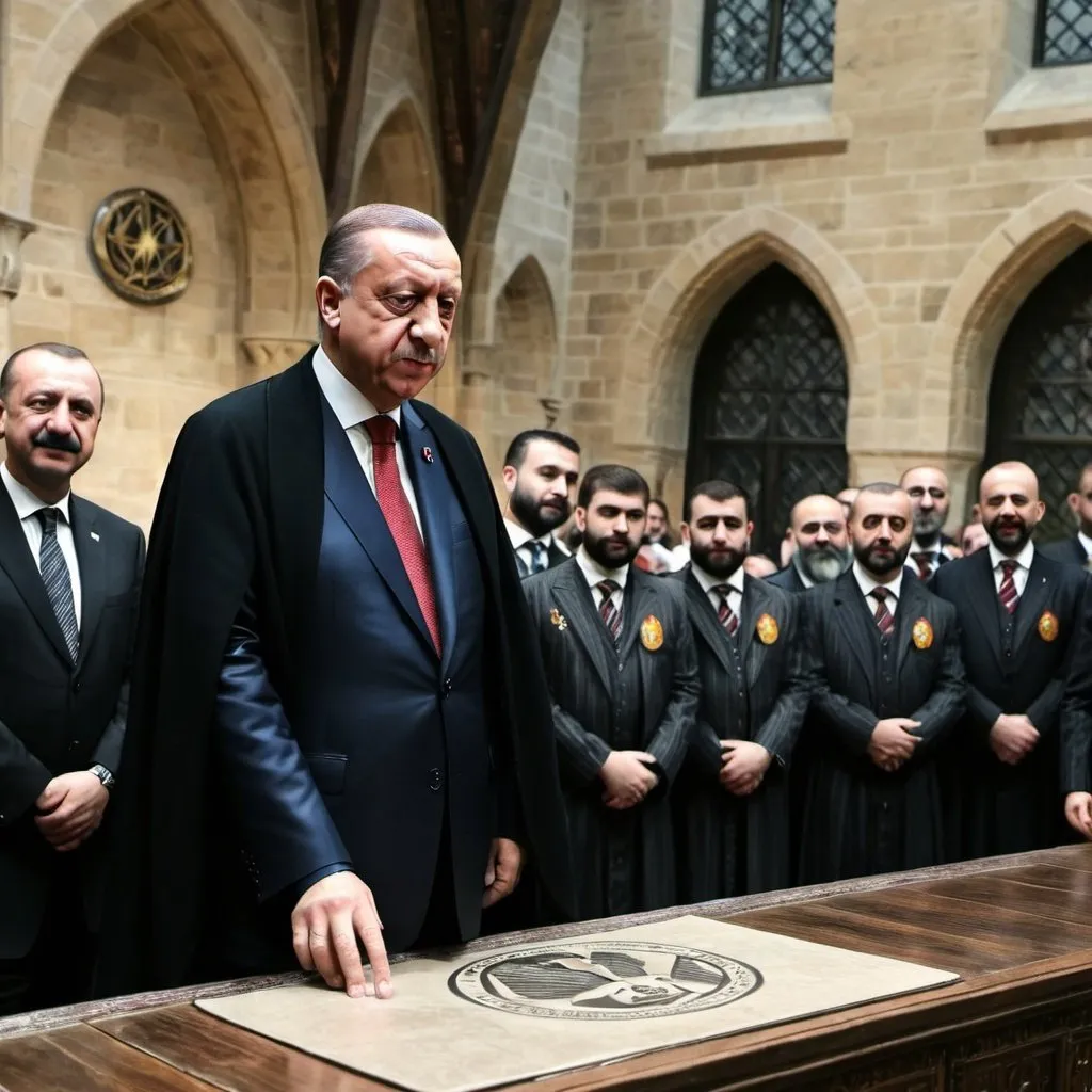 Prompt: erdogan visiting hogwarts