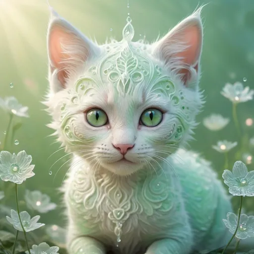 Prompt: kitten, 999 Hz Unexpected miracles, peace.3000PPI. Ready for blessings, melted delicately, soulfully 82K. Pastel colors, airy, like delicate lace, light as morning dew and sunrise 3000DPI. Green wood dragon, kind, kind, compassionate. 999 Hz Unexpected miracles, peace.3000PPI. Ready for blessings, melted delicately, soulfully 82K. Pastel colors, airy, like delicate lace, light as morning dew and sunrise 3000DPI., product, photo, 3d render, cinematic, fashionv0, photo, dark fantasy, fashion, product, 3d render, cinematic