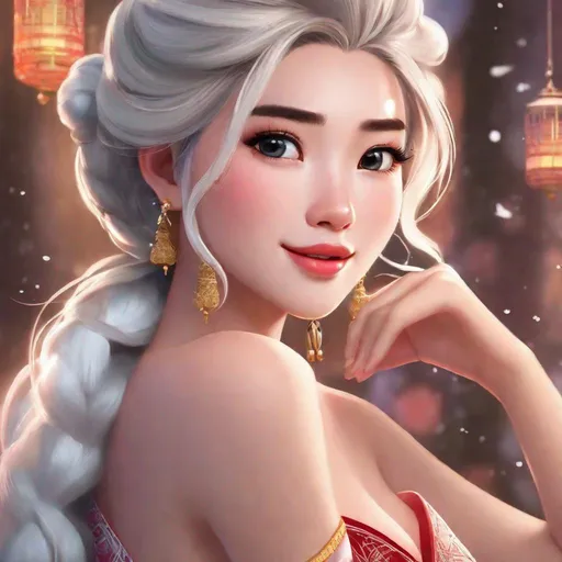 Prompt: elsa but asian