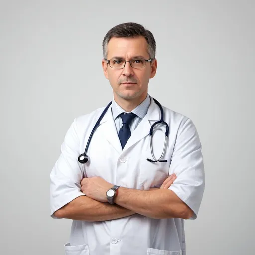 Prompt: a isolated on white background doctor portrait
