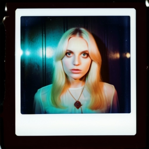 Prompt: Dario Argento inspired polaroid photo of pretty blonde psychic woman,soft lighting,photo realistic, cinematic, Lovecraftian horror