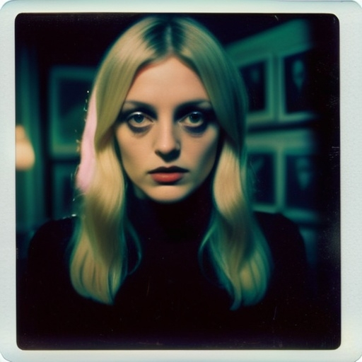 Prompt: Dario Argento inspired polaroid photo of pretty blonde psychic woman,soft lighting,photo realistic, cinematic, Lovecraftian horror