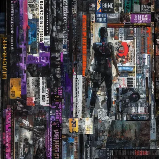 Prompt: art collage in cyberpunk style
