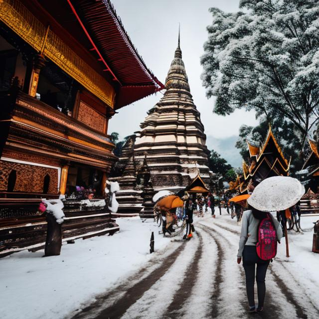 Prompt: chiang mai thailand in snow
