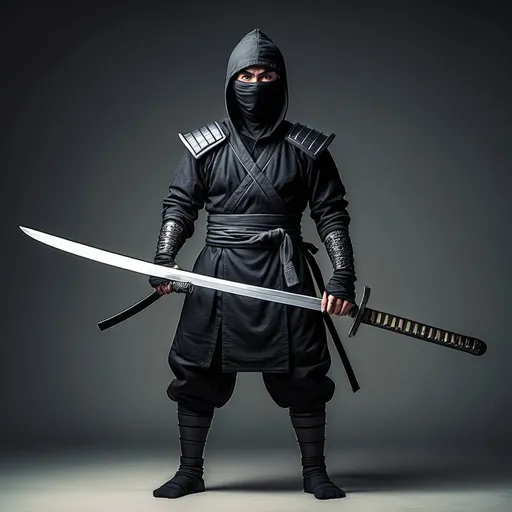 Prompt: a 4 foot ninja with a really big sword