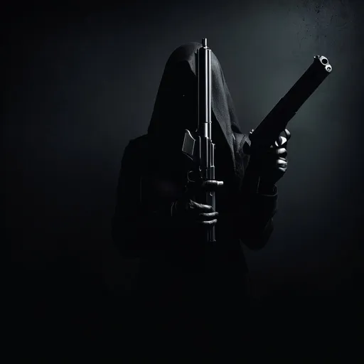 Prompt: Minimalistic, dark-themed book cover for 'Temptation' by Naomi Reed, ominous atmosphere, no people, optional inclusion of guns, minimalistic, dark, mysterious, foreboding, no figures, optional firearms, best quality, highres, eerie, atmospheric, minimal design, dark tones, subtle lighting