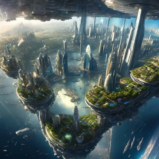 Prompt: 
"Imagine a breathtaking floating city, suspended high above the Earth's surface, where cutting-edge technology and eco-friendly innovation combine to create a utopian metropolis. Describe this remarkable city and the way it hovers gracefully in the sky, capturing the essence of a future where humanity has reached new heights in sustainable urban living."