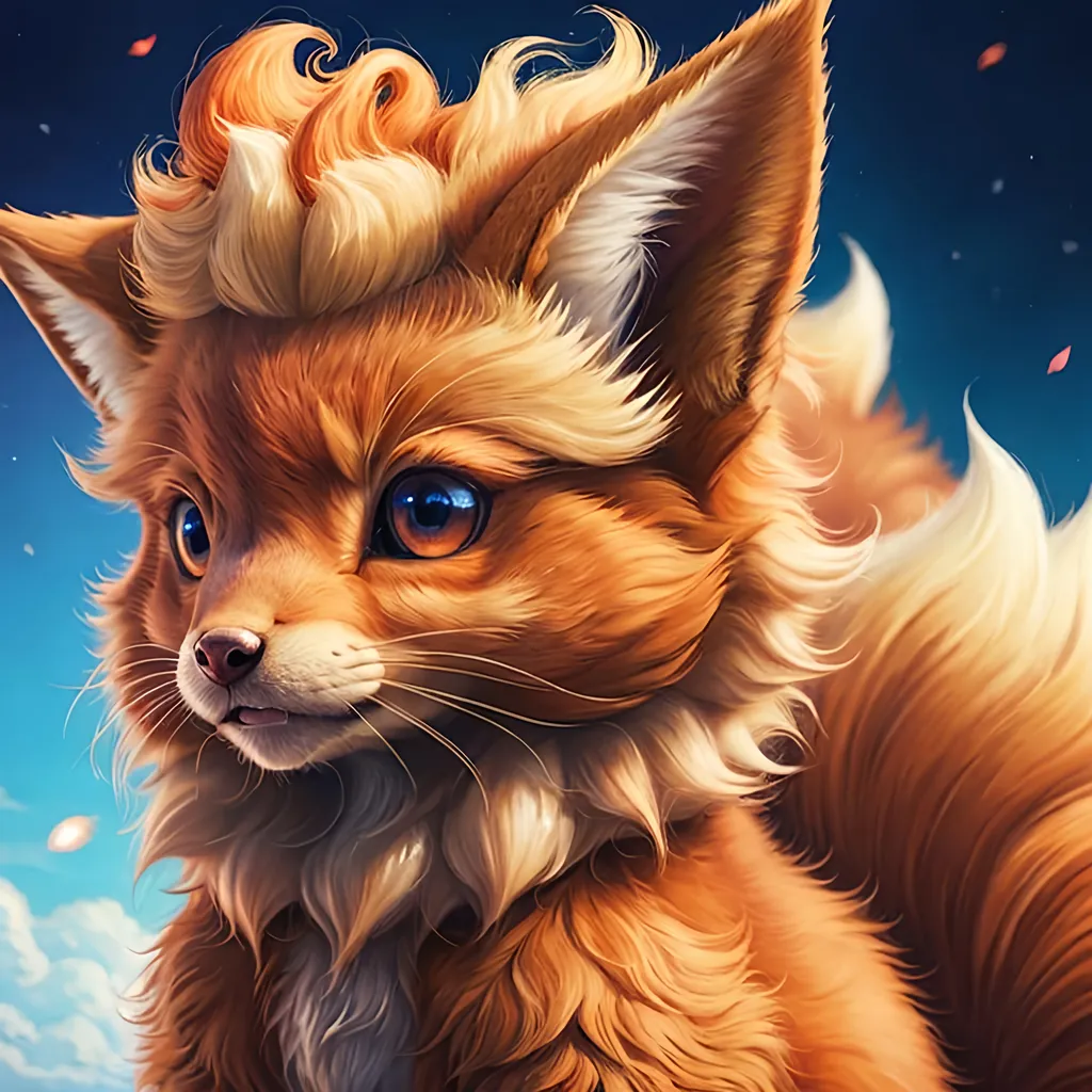 Prompt: vulpix, growling, detailed artwork, portrait, 8k, detailed background