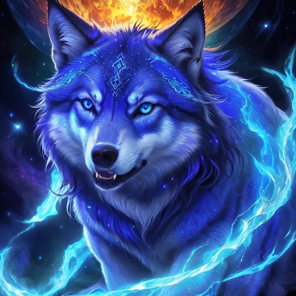 Prompt: insanely beautiful (wolf), ancient, celestial guardian, quadrupedal canine, growling, glaring at viewer, global illumination, psychedelic colors, illusion, finely detailed, stunning sapphire blue eyes, calm, detailed face, beautiful detailed eyes, beautiful defined detailed legs, beautiful detailed shading, stunning, hyper detailed face, hyper detailed eyes, masterpiece, epic anime scenery, professional oil painting, epic digital art, best quality, bulky, plump, highly detailed body, glaring at viewer, (lightning halo), tilted halo, {body crackling with lightning}, billowing wild fur, dense billowing mane, lilac magic fur highlights, majestic wolf queen, magic jewels on forehead, presenting magic jewel, lightning blue eyes, flaming eyes, ice element, (auroras) fill the sky, (ice storm), crackling lightning, (lightning halo), tilted halo, corona behind head, highly detailed pastel clouds, lightning charged atmosphere, full body focus, presenting magical jewel, beautifully detailed background, cinematic, Yuino Chiri, Anne stokes, Kentaro Miura, 64K, UHD, intricate detail, high quality, high detail, golden ratio, symmetric, masterpiece, intricate facial detail, high quality, detailed face, intricate quality, intricate eye detail, highly detailed, high resolution scan, intricate detailed, highly detailed face, very detailed, high resolution, medium close up, close up