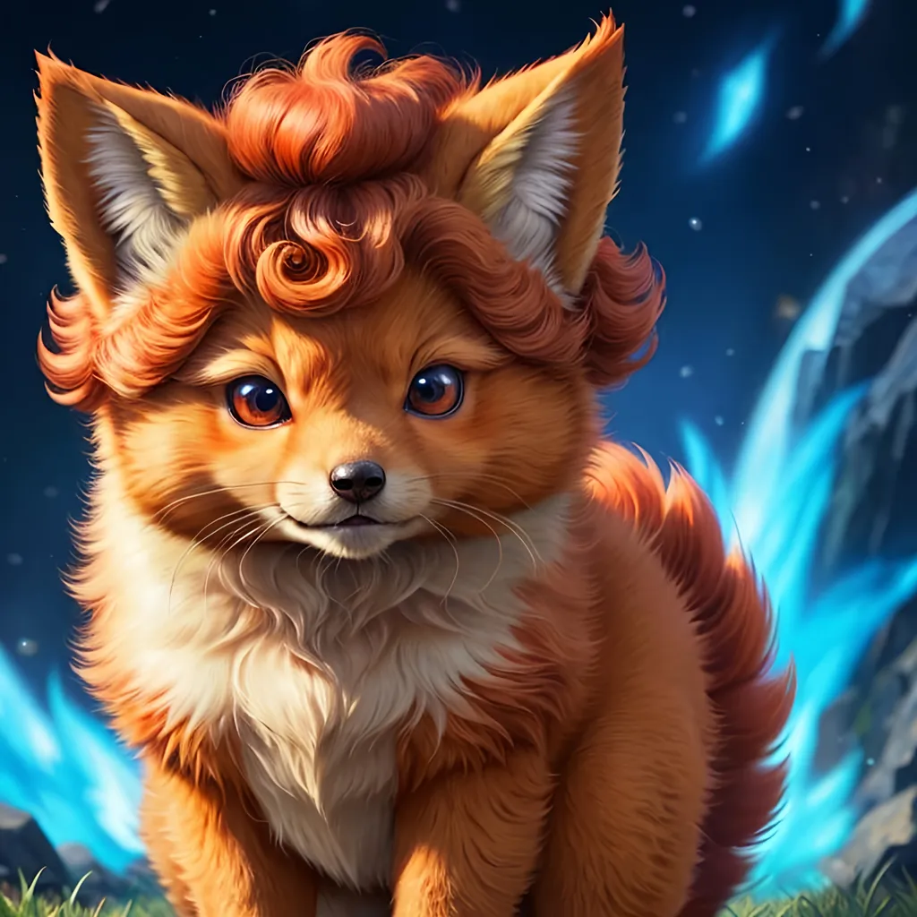 Prompt: vulpix, growling, detailed artwork, portrait, 8k, detailed background