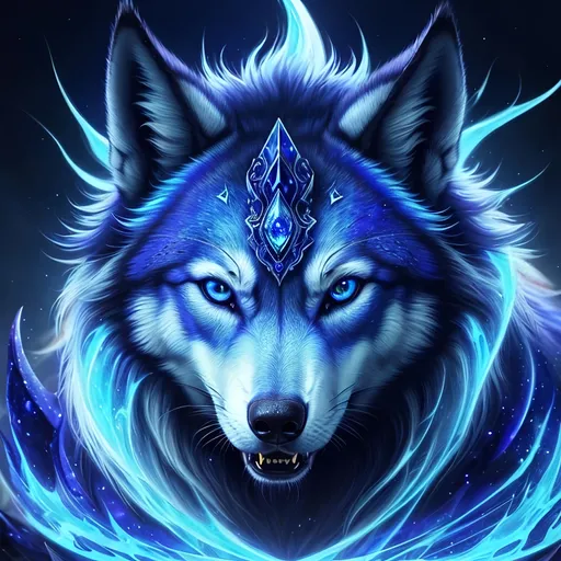Prompt: insanely beautiful (wolf), ancient, celestial guardian, quadrupedal canine, growling, glaring at viewer, global illumination, psychedelic colors, illusion, finely detailed, stunning sapphire blue eyes, calm, detailed face, beautiful detailed eyes, beautiful defined detailed legs, beautiful detailed shading, stunning, hyper detailed face, hyper detailed eyes, masterpiece, epic anime scenery, professional oil painting, epic digital art, best quality, bulky, plump, highly detailed body, glaring at viewer, (lightning halo), tilted halo, {body crackling with lightning}, billowing wild fur, dense billowing mane, lilac magic fur highlights, majestic wolf queen, magic jewels on forehead, presenting magic jewel, lightning blue eyes, flaming eyes, ice element, (auroras) fill the sky, (ice storm), crackling lightning, (lightning halo), tilted halo, corona behind head, highly detailed pastel clouds, lightning charged atmosphere, full body focus, presenting magical jewel, beautifully detailed background, cinematic, Yuino Chiri, Anne stokes, Kentaro Miura, 64K, UHD, intricate detail, high quality, high detail, golden ratio, symmetric, masterpiece, intricate facial detail, high quality, detailed face, intricate quality, intricate eye detail, highly detailed, high resolution scan, intricate detailed, highly detailed face, very detailed, high resolution, medium close up, close up