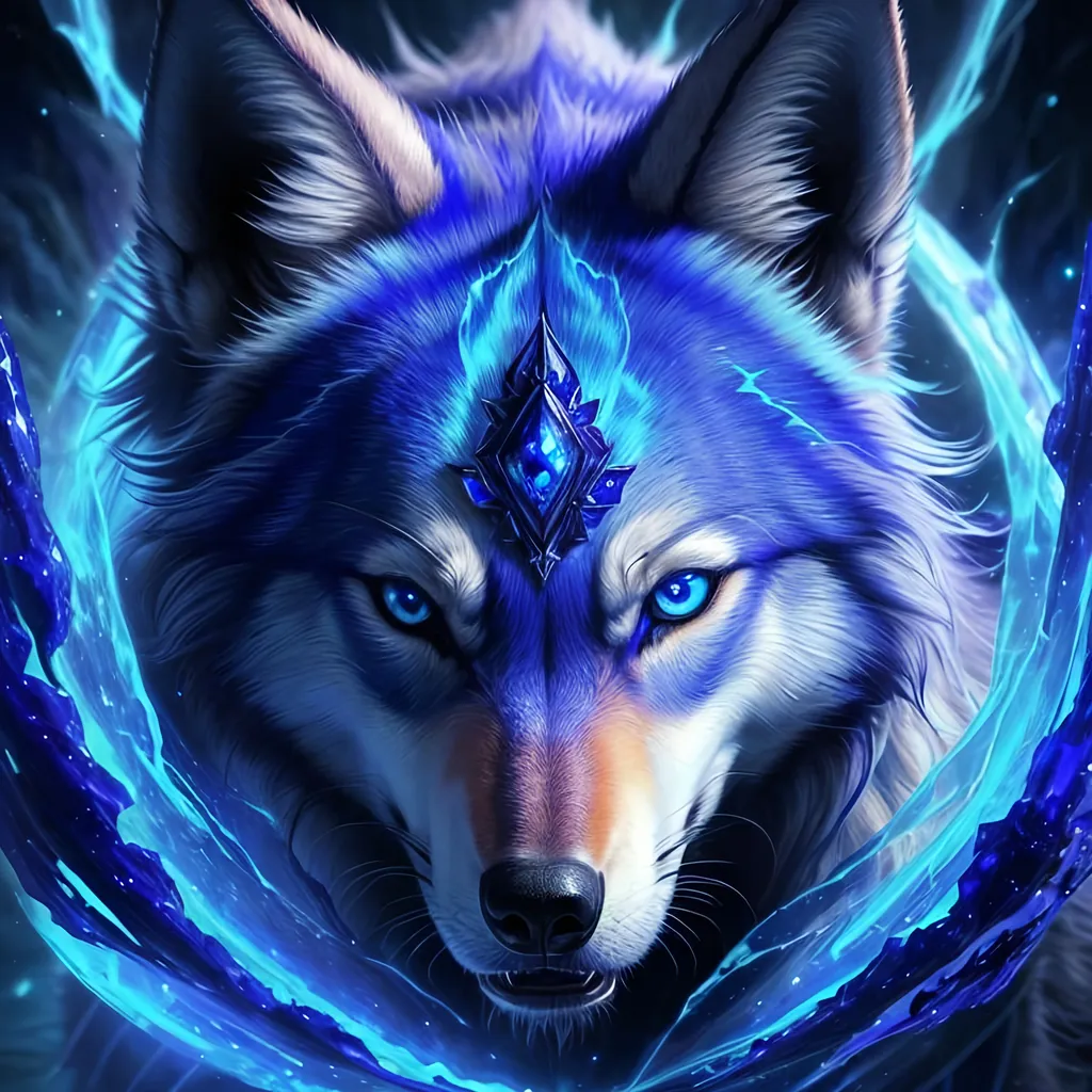 Prompt: insanely beautiful (wolf), ancient, celestial guardian, quadrupedal canine, growling, glaring at viewer, global illumination, psychedelic colors, illusion, finely detailed, stunning sapphire blue eyes, calm, detailed face, beautiful detailed eyes, beautiful defined detailed legs, beautiful detailed shading, stunning, hyper detailed face, hyper detailed eyes, masterpiece, epic anime scenery, professional oil painting, epic digital art, best quality, bulky, plump, highly detailed body, glaring at viewer, (lightning halo), tilted halo, {body crackling with lightning}, billowing wild fur, dense billowing mane, lilac magic fur highlights, majestic wolf queen, magic jewels on forehead, presenting magic jewel, lightning blue eyes, flaming eyes, ice element, (auroras) fill the sky, (ice storm), crackling lightning, (lightning halo), tilted halo, corona behind head, highly detailed pastel clouds, lightning charged atmosphere, full body focus, presenting magical jewel, beautifully detailed background, cinematic, Yuino Chiri, Anne stokes, Kentaro Miura, 64K, UHD, intricate detail, high quality, high detail, golden ratio, symmetric, masterpiece, intricate facial detail, high quality, detailed face, intricate quality, intricate eye detail, highly detailed, high resolution scan, intricate detailed, highly detailed face, very detailed, high resolution, medium close up, close up