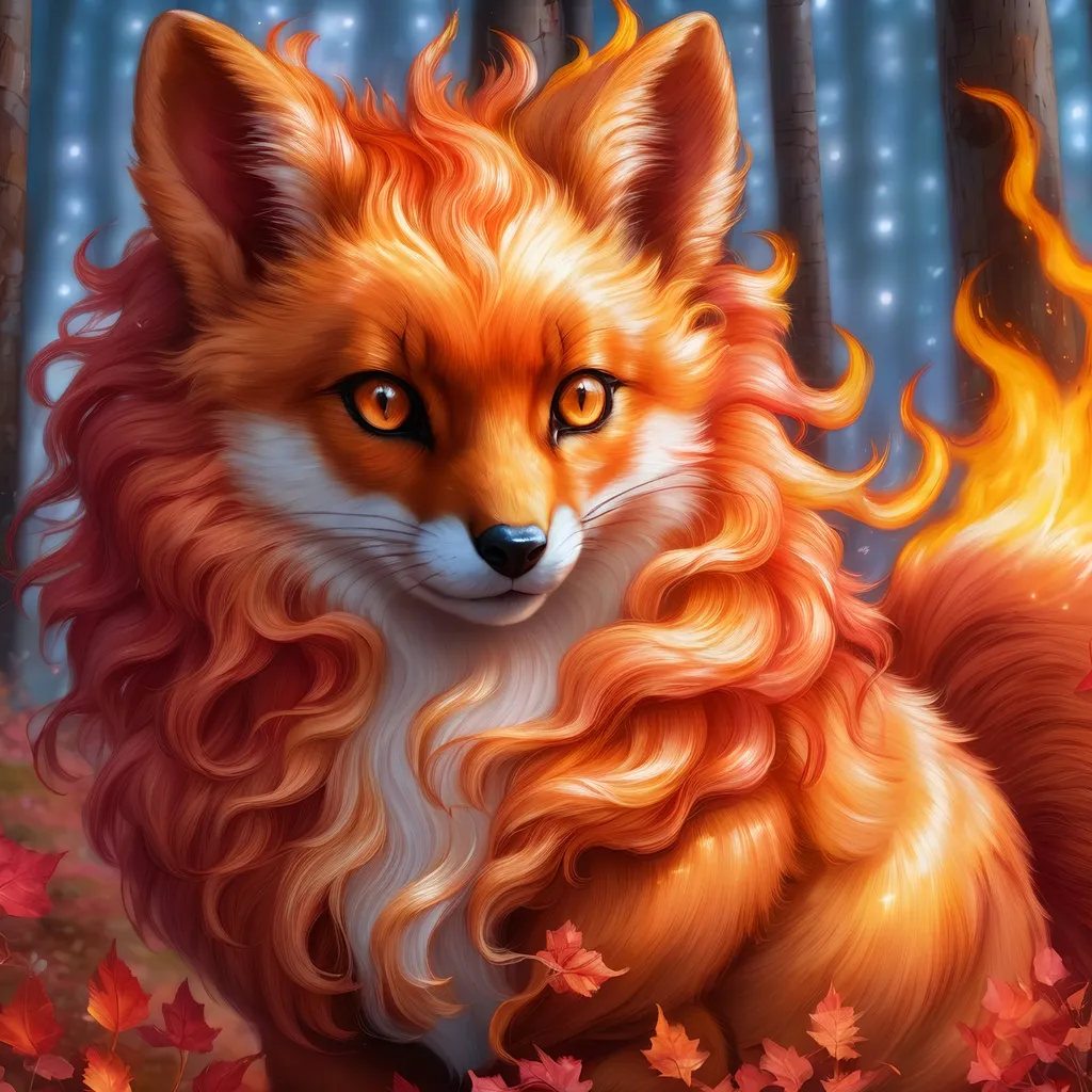 {Vulpix}, gleaming hypnotic {garnet brown eyes}, fla... | OpenArt