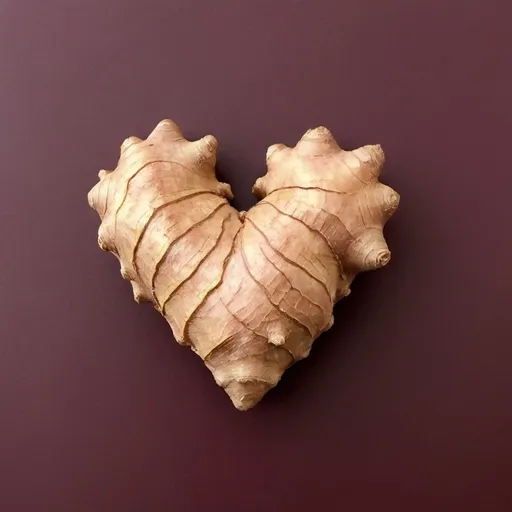 Prompt: Ginger in a shape of a heart