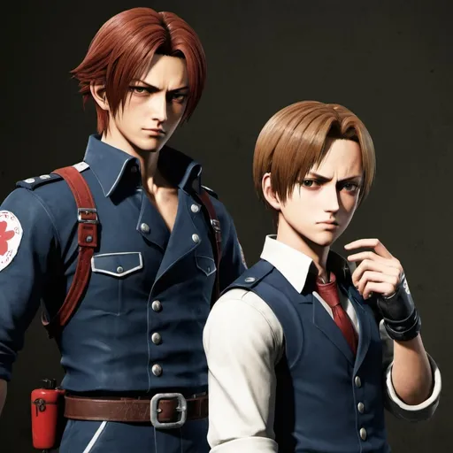 Prompt: Tanjiro Kamado and Leon Scott Kennedy