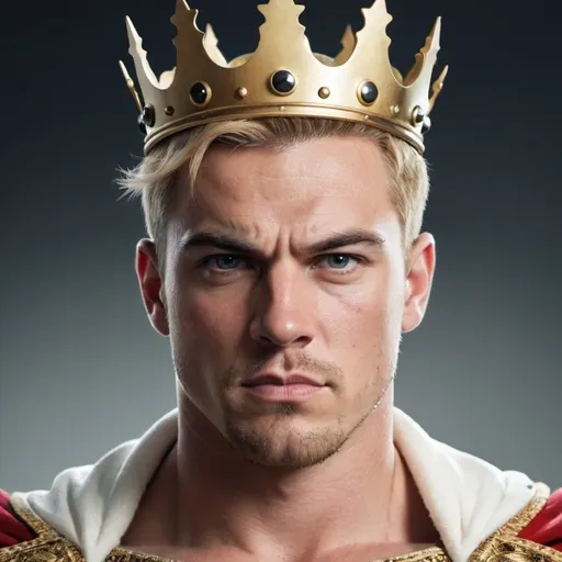 Prompt: guy, strong, handsome, king, serious, white, thunderbolt