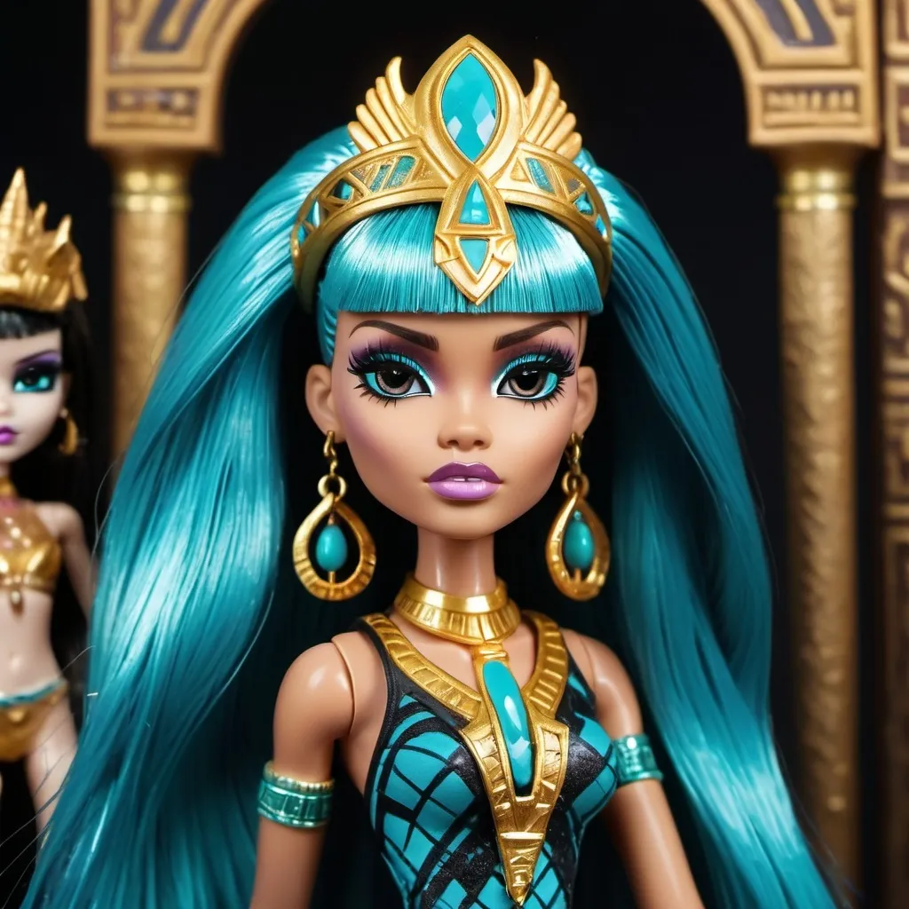 Prompt: Create a collector 2 pack Monster High dolls of Nefera de Nile and Cleo de Nile