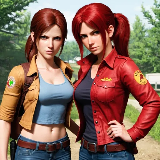 Prompt: Claire Redfield and Applejack
