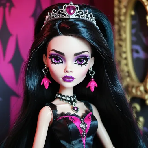 Prompt: Create a collector Monster High dolls of Draculaura and Frankie Stein