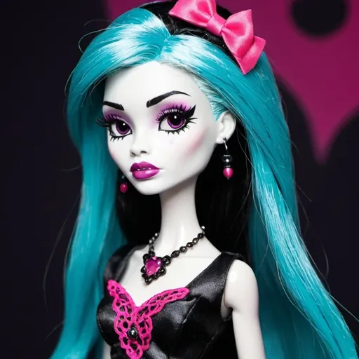 Prompt: Create a collector Monster High dolls of Draculaura and Frankie Stein