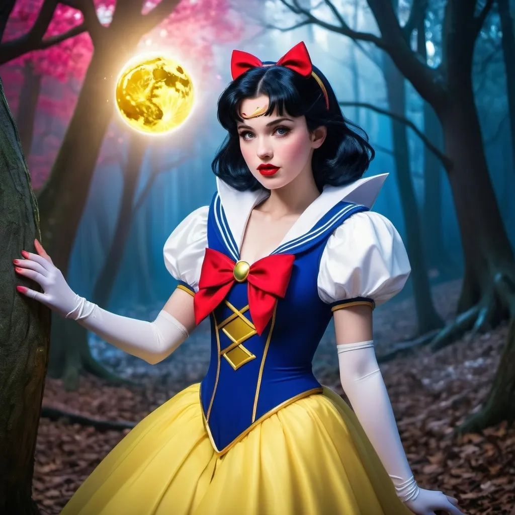 Prompt: Snow White and Sailor Moon