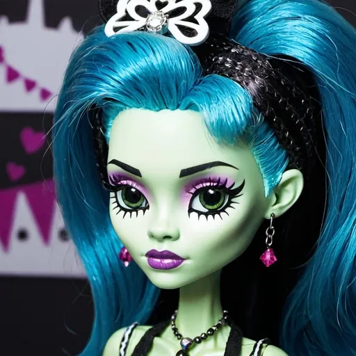 Prompt: Create a collector Monster High dolls of Frankie Stein