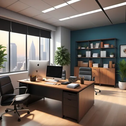 Prompt: (photorealistic), professional office setting, business attire (suit and tie), focused expression, casual desk elements like a laptop and stationery, vibrant colors, warm ambient lighting, high attention to detail, clean and organized workspace, sophisticated atmosphere, ultra-detailed, 4K quality, captures the essence of a diligent work environment.