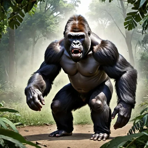Prompt: Give me a picture of the game. Gorilla attack. 




